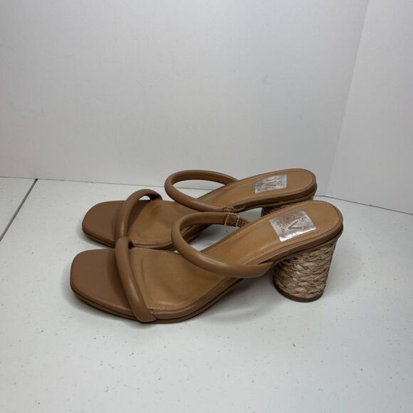 Dolce Vita Merrick Tan Vegan Leather Block Heel Platforms Womens Espadrille - Picture 7 of 9